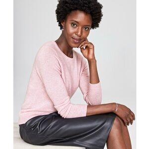 Charter Club 100% Cashmere Wool Crew Neck Chantilly Pink Sweater Size S